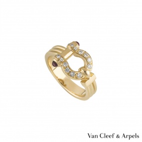 Van Cleef & Arpels Diamond & Ruby Horseshoe Ring  